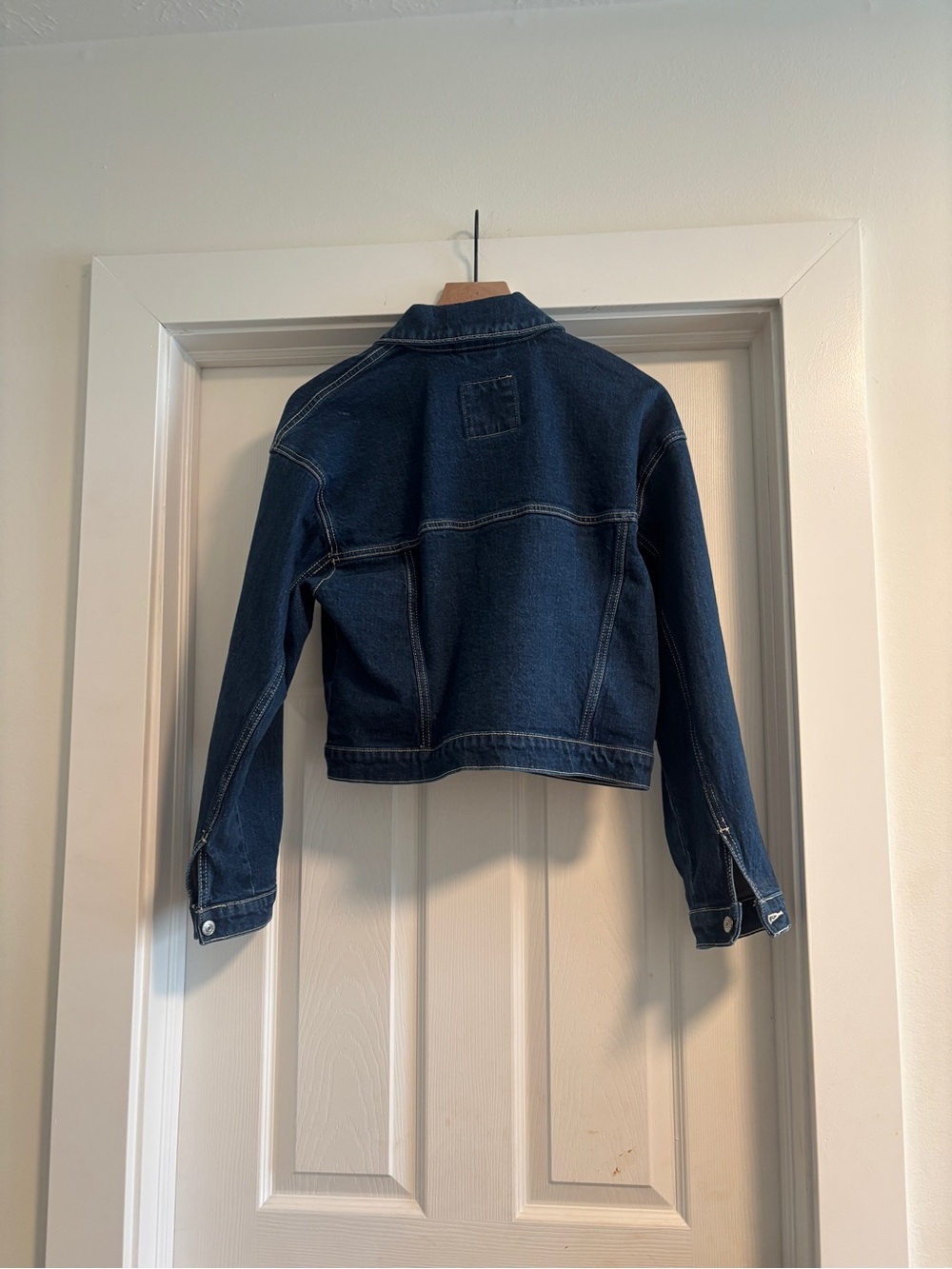 Dark denim Cropped Denim Jacket - Women's - Picture 2 of 3